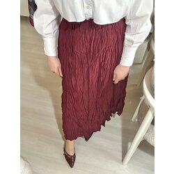 Kırışık Etek-bordo 