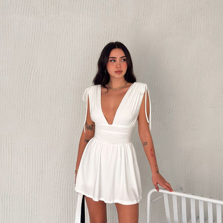 City vibes şortlu mini elbise 