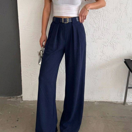 ÖRME KREP PİLE DETAYLI KEMERLİ PANTOLON✨✨