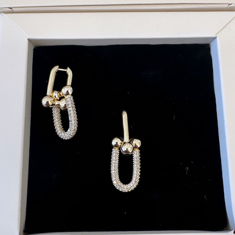 Tiffany co Baskılı Taşlı İthal Küpe 