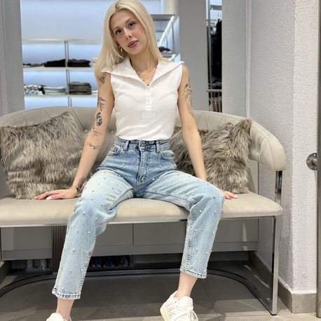 TAŞLI MOM JEAN