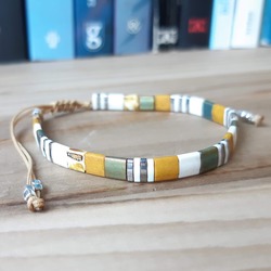 Silver Tila/ Ya Da Gold Tila Detaylı Eskitme Yeşilli Bileklik seçimi
