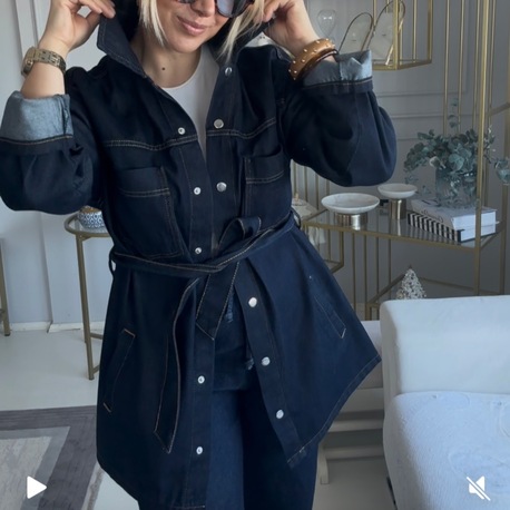 Denim koyu lacivert ceket 