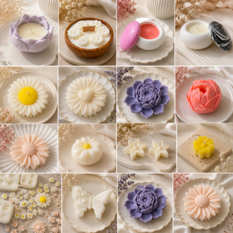 Floral Candle Favors — Organizasyon Seti (20 Adet)