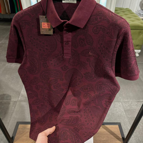 ETRO BORDO DESENLİ POLO YAKA