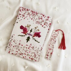İsimli Kişiye Özel Çiçekli Defter