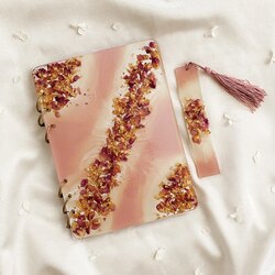 Pembe Gül Yapraklı Defter
