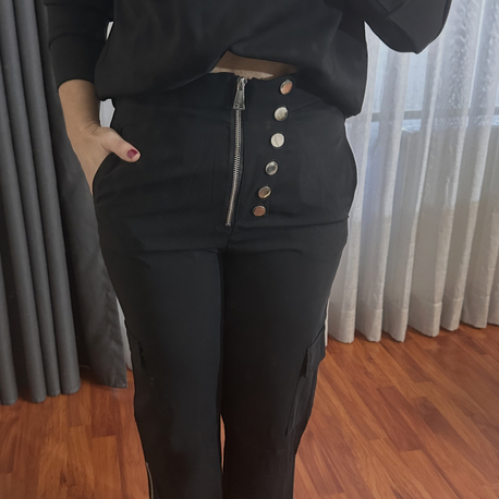 Fermuar detaylı pantolon 