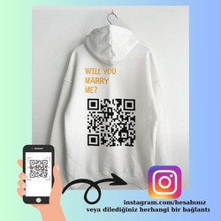 Kişileştirilebilir QR Kod Sırt Baskılı Sweatshirt