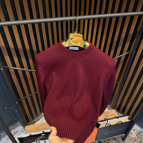 STONE ISLAND TRİKO SWEATSHİRT (BORDO)