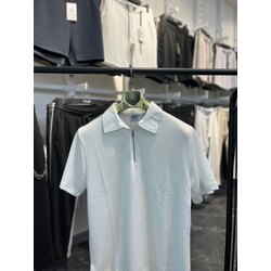 Fermuar Detaylı Beyaz Polo Yaka