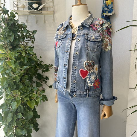 Boho Patch Denim Ceket