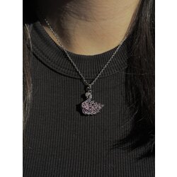 Pembe Swarovski Model Kolye