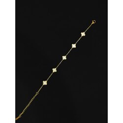 Van Cleef Model Bileklik | Beyaz, Gold, Mini