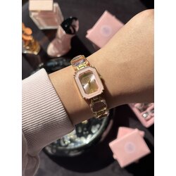 Pembe Swarovski Model Kristal Saat | Gold