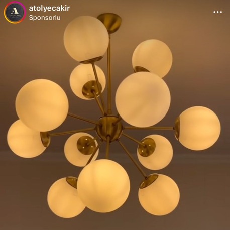 12 camlı eskitme avize 