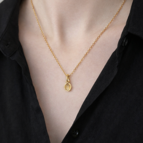 Citrine Drop Kolye 