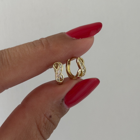 Xuping 14k mini önden sonsuzluk halka küpe 