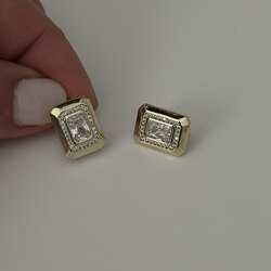 Xuping 14k baget taşlı küpe 1,5cm