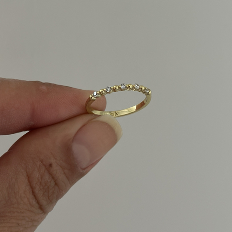 Xuping 14k mini taşlı çıtır yüzük