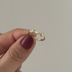 Xuping 14k 3 taş  yüzük 