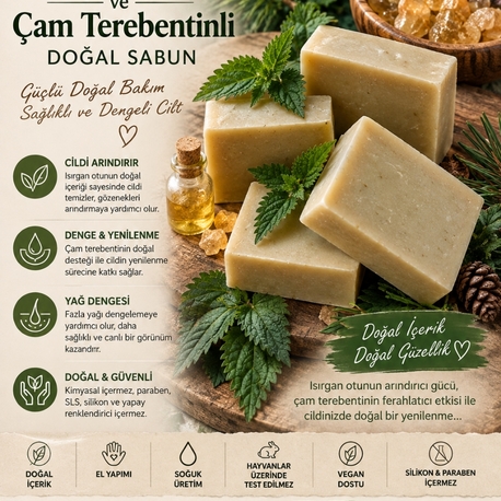 Isırgan otu ve Çam terebentinli doğal sabun 