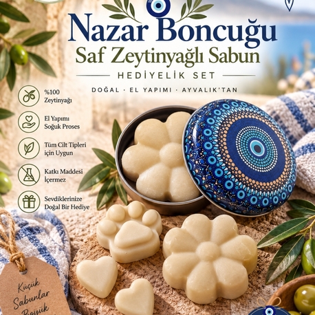 Nazar boncuklu hediyelik saf sabun 