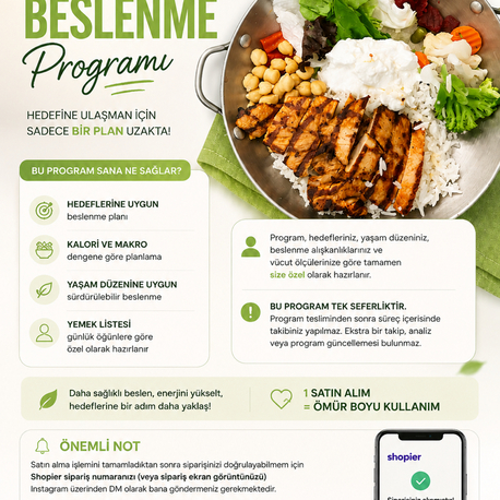 Kişiye Özel Tek Seferlik Beslenme Programı