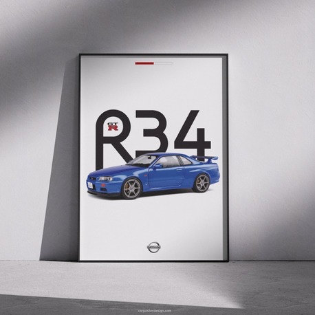 Nissan Skyline GT-R R34 Poster