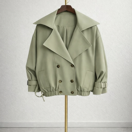 Sage Yeşili Oversize Trenç Ceket