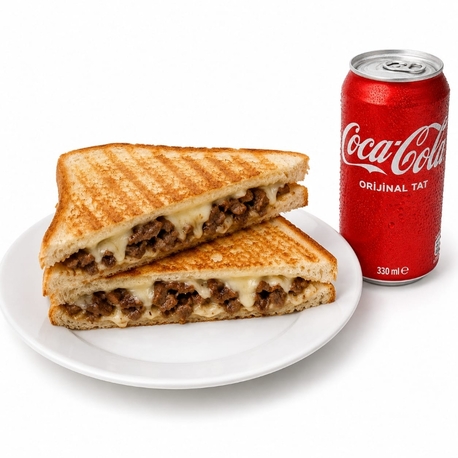 Kavurmalı kaşarlı Tost + 330 ml cola