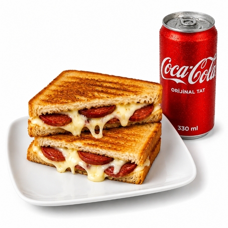 Kaşarlı sucuklu Tost + 330 ml Cola