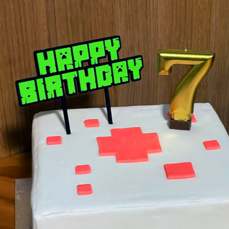 Minecraft Temalı Pasta Süsleme