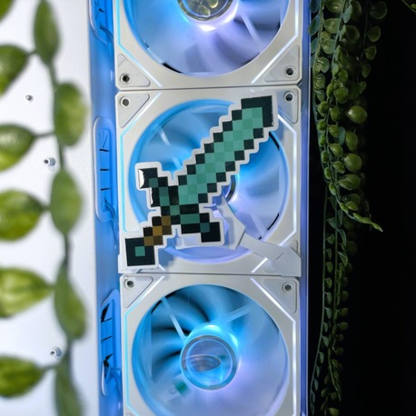 Minecraft Kılıç 120x120 mm Mıknatıslı Fan Kapağı