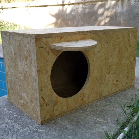  Kedi Yuvası. Soğuk ve yağmura dayanıklı 15 mm OSB'den sağlam kedi yuvası
