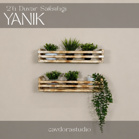 2'li Duvar Saksılığı - Model: YANIK