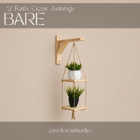 2 Katlı Çiçek Askılığı - Model: BARE