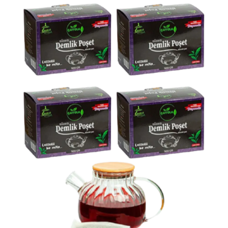 Çayola Süzen Demlik Poşet Bergamutlu Premium Çay 500 Gr X 4 Adet
