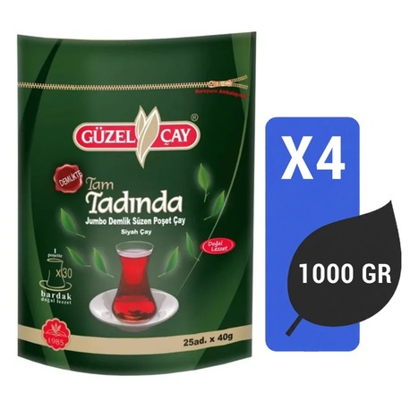 Güzel Çay Tam Tadında 40 Gr 25 Adet 1000 Gr X 4 Adet