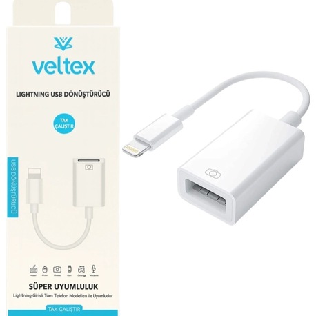 USB Den Lightning iPhone – iPad Flash Bellek Okuyucu Veltex VTX-508