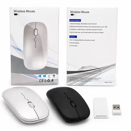 ️ Kablosuz Sessiz Mouse – Slim Tasarım USB Alıcılı (Siyah)