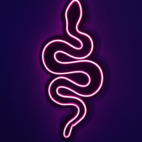Yılan görseli neon pleksi 