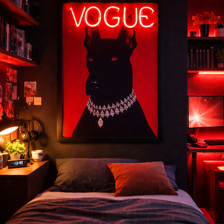 Vogue kırmızı neon tablo