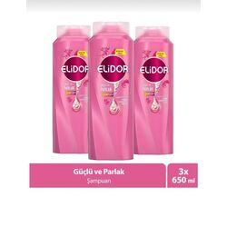ELİDOR superblend saç Bakımı şampuanı Güçlü ve  parlak  Makdemya yağı kolajan  650 ml  X3