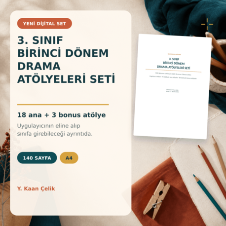 3 Sınıf Birinci Dönem Drama Atölyeleri Seti-MEB Uyumlu