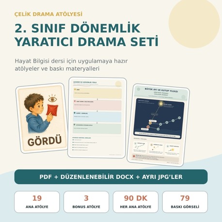 2. Sınıf Dönemlik Yaratıcı Drama Seti | 19 Ana ve 3 Bonus Atölye