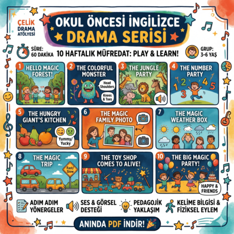 10 Haftalık Okul Öncesi İngilizce Drama Müfredatı: Play & Learn!