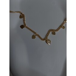 Kalp detay gold çelik halhal