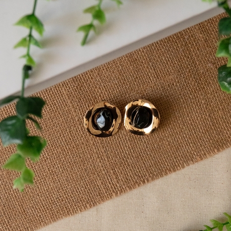 Solo Siyah Gold Küpe