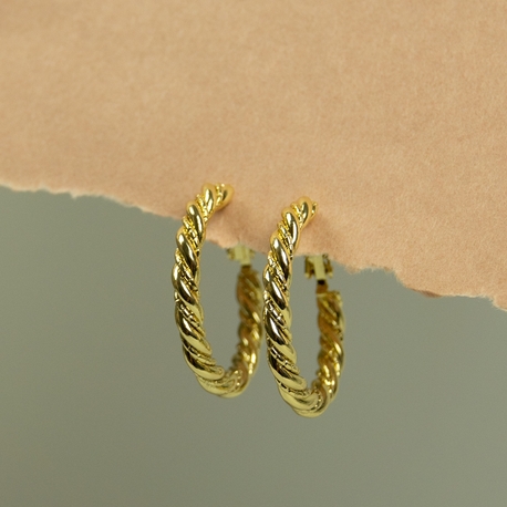 Gold Halka Küpe ( Orta )